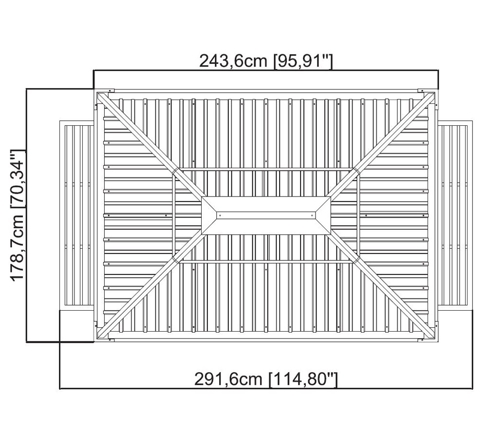 Алуминиева пергола с метален Sojag Месина BBQ 1.8x2.9x2.6 м, цвят Антрацит - Image 3