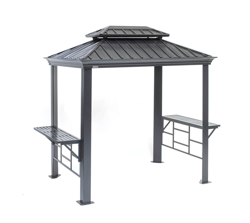 Алуминиева-пергола-с-метален-Sojag-Месина-BBQ-1.8x2.9x2.6-м-цвят-Антрацит-бял-фон