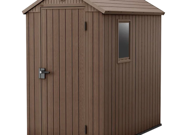 Градинска барака Keter Darwin, имитация на дърво 126x185x205 см, 4x6ft, Evotech+ пластмаса
