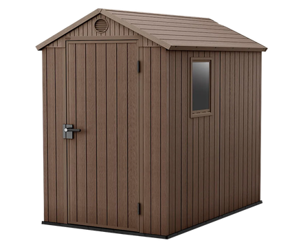 Градинска барака Keter Darwin, имитация на дърво 126x185x205 см, 4x6ft, Evotech+ пластмаса