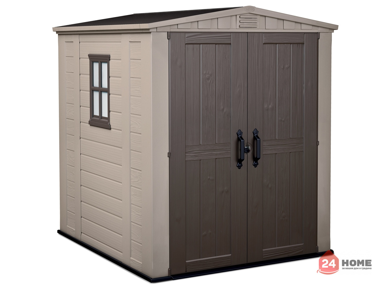 Градинска барака Keter Factor, бежаво-кафява 178x195x208 см, 6x6ft, HDPE пластмаса - Image 3