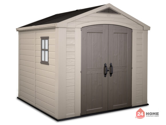 Градинска барака Keter Factor, бежаво-кафява 256x331x243 см, 8x11ft, HDPE пластмаса