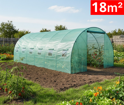 Оранжерия SUNNY 18 кв м 6х3х2м UV+, с 2 врати, 12 прозореца, подсилена 44.5 kg