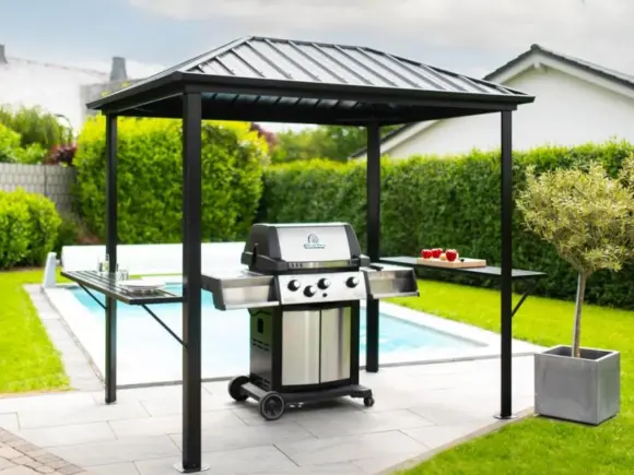 Алуминиев навес за BBQ Sojag Дакота 178x243x246 см 4.3m2 цвят Антрацит