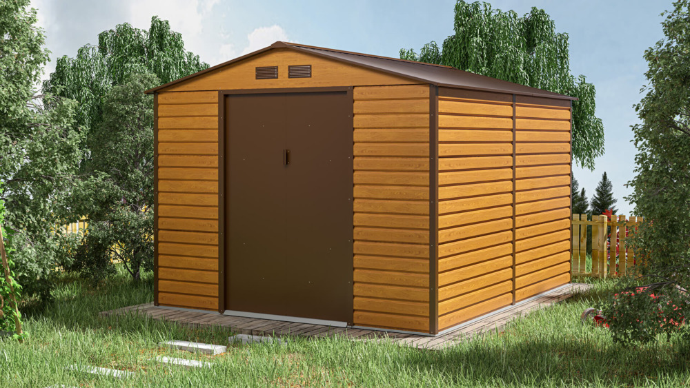 Градинска-барака-SUNNY-MONTREAL-323х277-см-9x10-цвят-Златен-Дъб-Oak_Brown-5