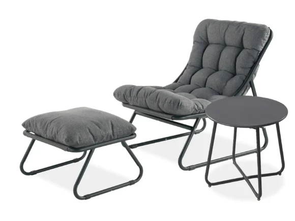 Градински комплект с маса в тъмносив цвят VISTA RELAX PLUS