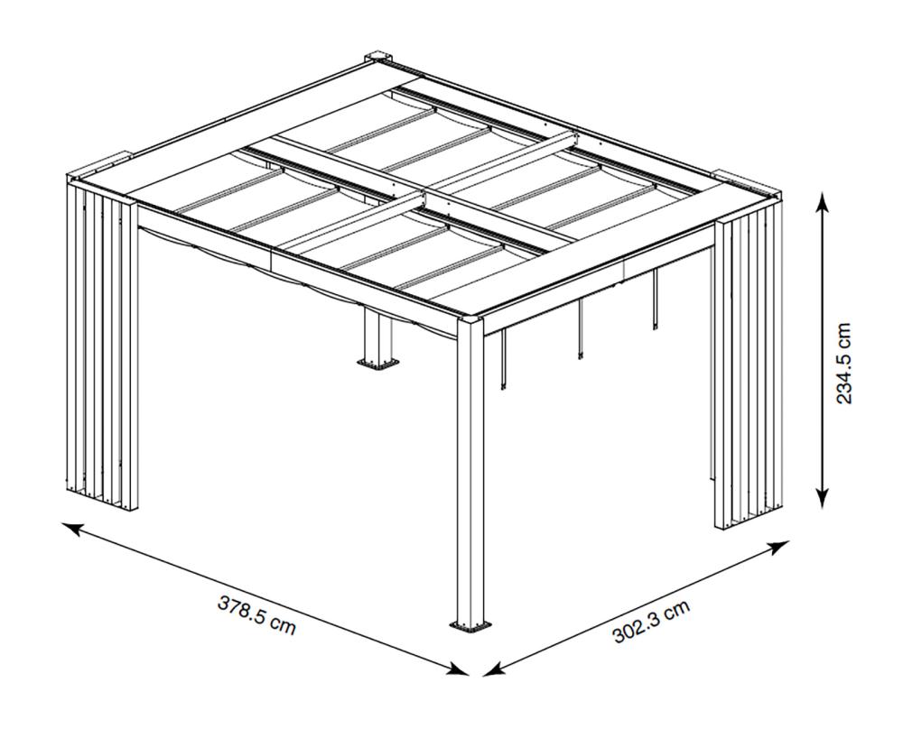 Алуминиева пергола 3x3.8 със сенник Lito 1012 - Image 7