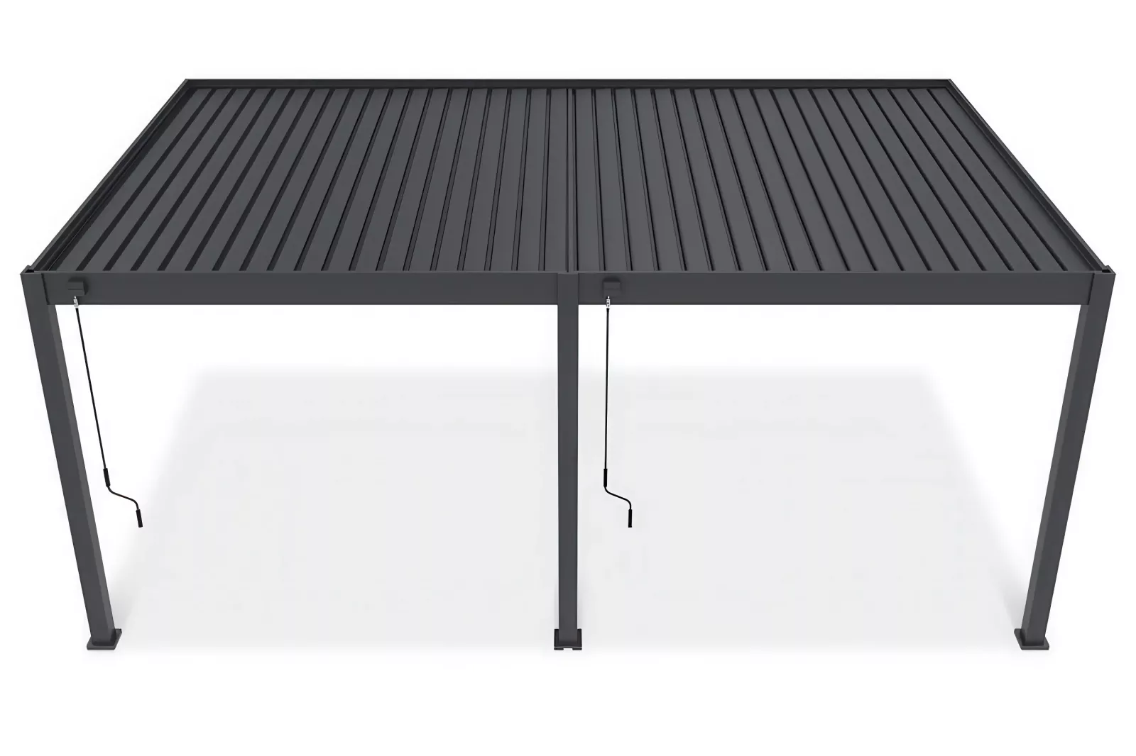 Алуминиева биоклиматична пергола за стена DELUXE Wall 3.6x6 м цвят Антрацит - Image 4