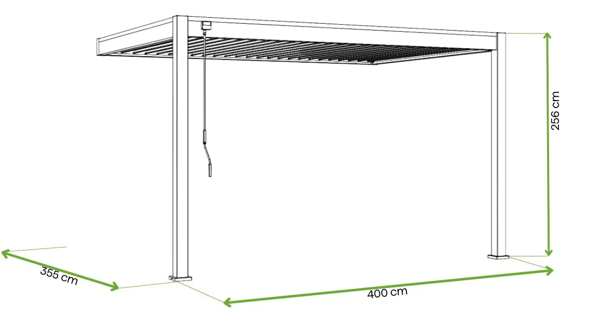 Алуминиева биоклиматична пергола за стена DELUXE Wall 3.6x4 м цвят Антрацит - Image 7