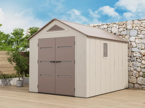 Пластмасовa градинска барака за инструменти EVEREST 250x312 см, 7.8 м² HDPE 22мм, Кафява