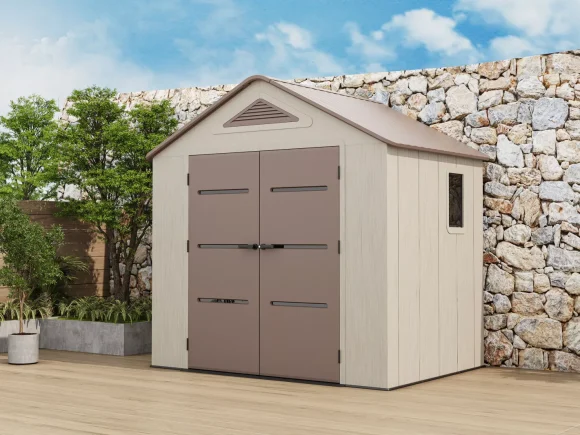 Пластмасовa градинска барака за инструменти EVEREST 250×180 см, 4.5 м² HDPE 22мм, Кафяв