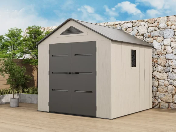 Пластмасовa градинска барака за инструменти EVEREST  250x246 см, 6.2 м² HDPE 22мм, Тъмно сива