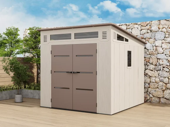 Пластмасова градинска барака CHESTER 254x254 см, HDPE панели 22мм,  6.5 м² Кафява