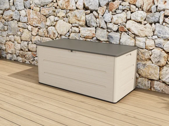 Пластмасов градински скрин за съхранение SIERRA 645 л, HDPE 22мм, Тъмно сив