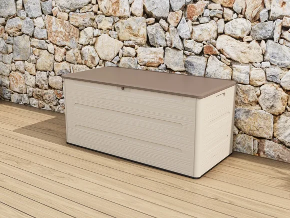 Пластмасов градински скрин за съхранение SIERRA 645 л, HDPE 22мм, Кафяв